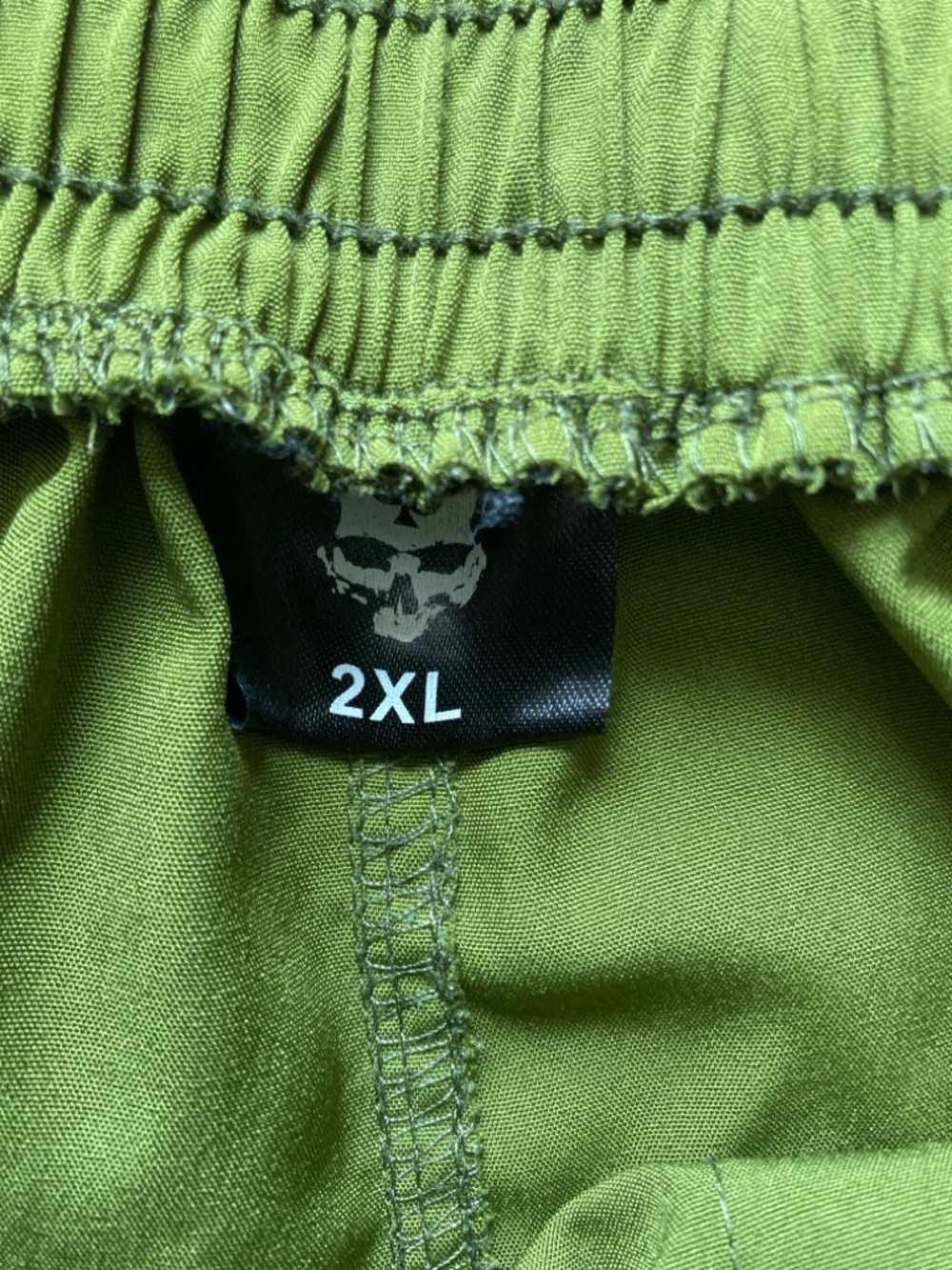 Zero Foxtrot Mens 2XL Poly Stretch Training Shorts Green Skull Spade Logo - Picture 3 of 10